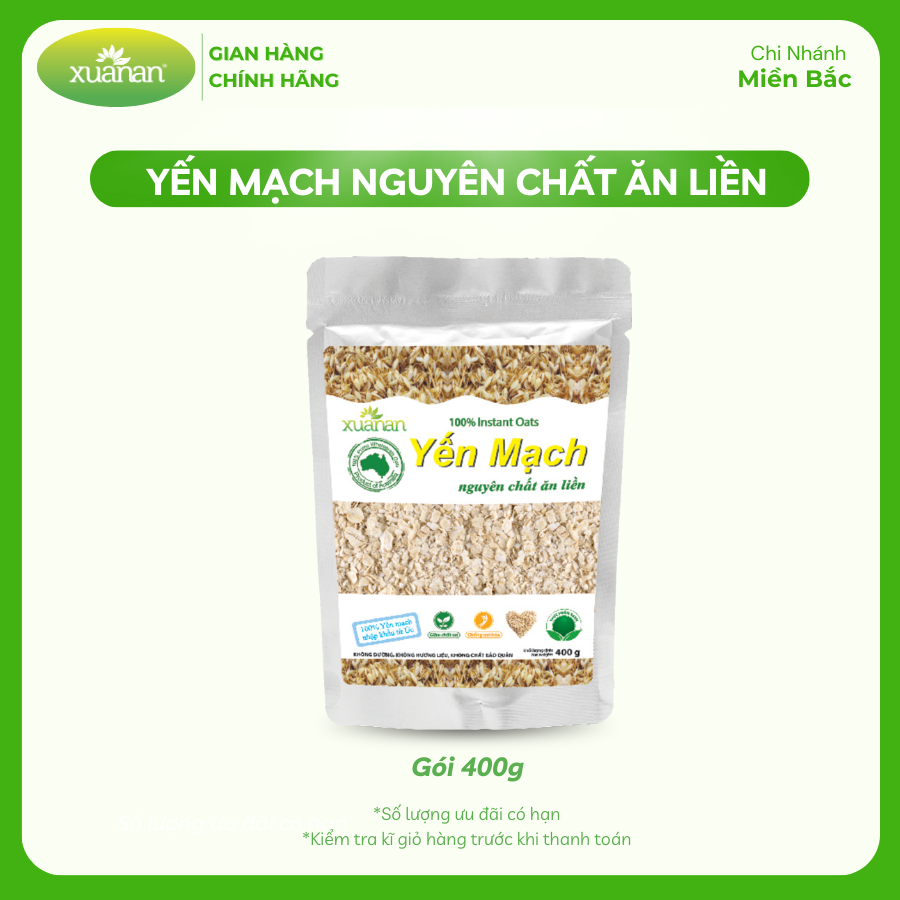 Yến mạch nguyên chất ăn liền Xuân An gói 400g