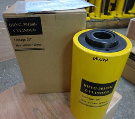 Kích thủy lực 1 chiều rỗng tâm 30 tấn hành trình 100mm tlp hhyg-30100k