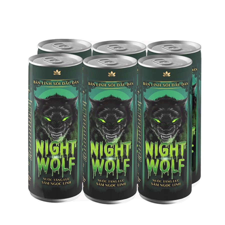 Nước tăng lực night wolf sâm ngọc linh pack 6 lon