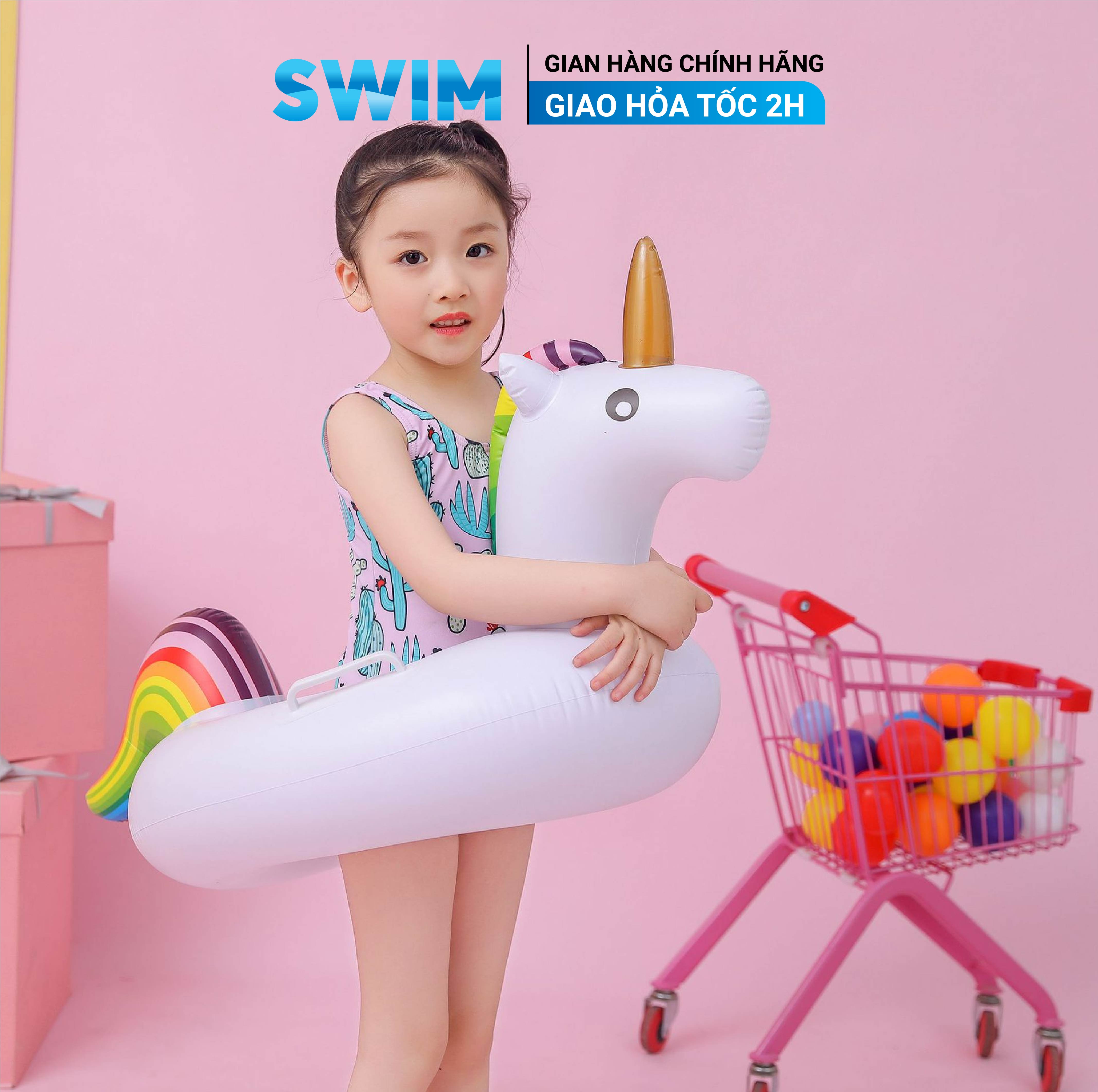 Phao bơi trẻ em swim ngựa trắng có tay cầm