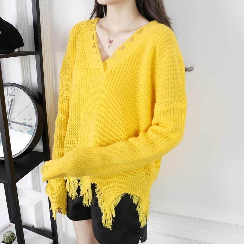 Áo len tay dài tua rua cực cool hàng quảng châu cao cấp