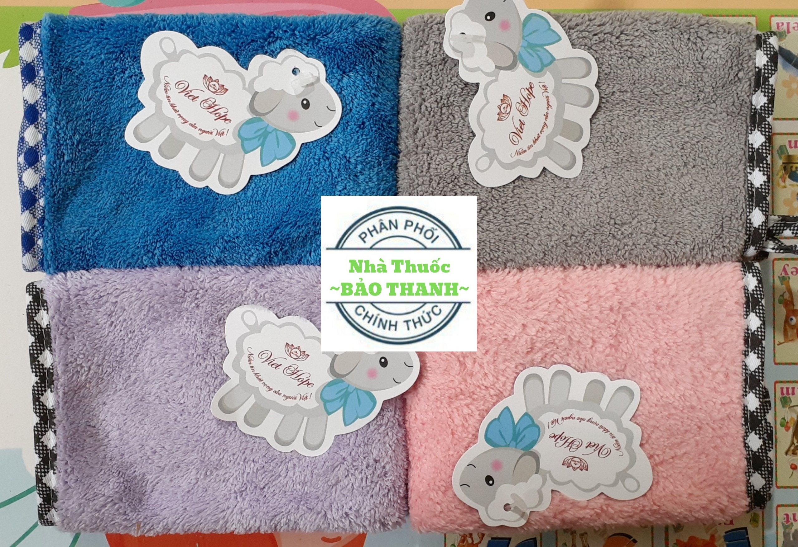 [AN TOÀN CHO BÉ] Khăn mặt trẻ em SIÊU MỀM VP KIDS (28x28cm) VIET HOPE có giá 23.6k