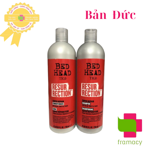 Cặp Dầu gội xả Tigi Bed Head Đỏ, UK (750ml) phục hồi tóc cấp độ 3 cho người từ 18 tuổi