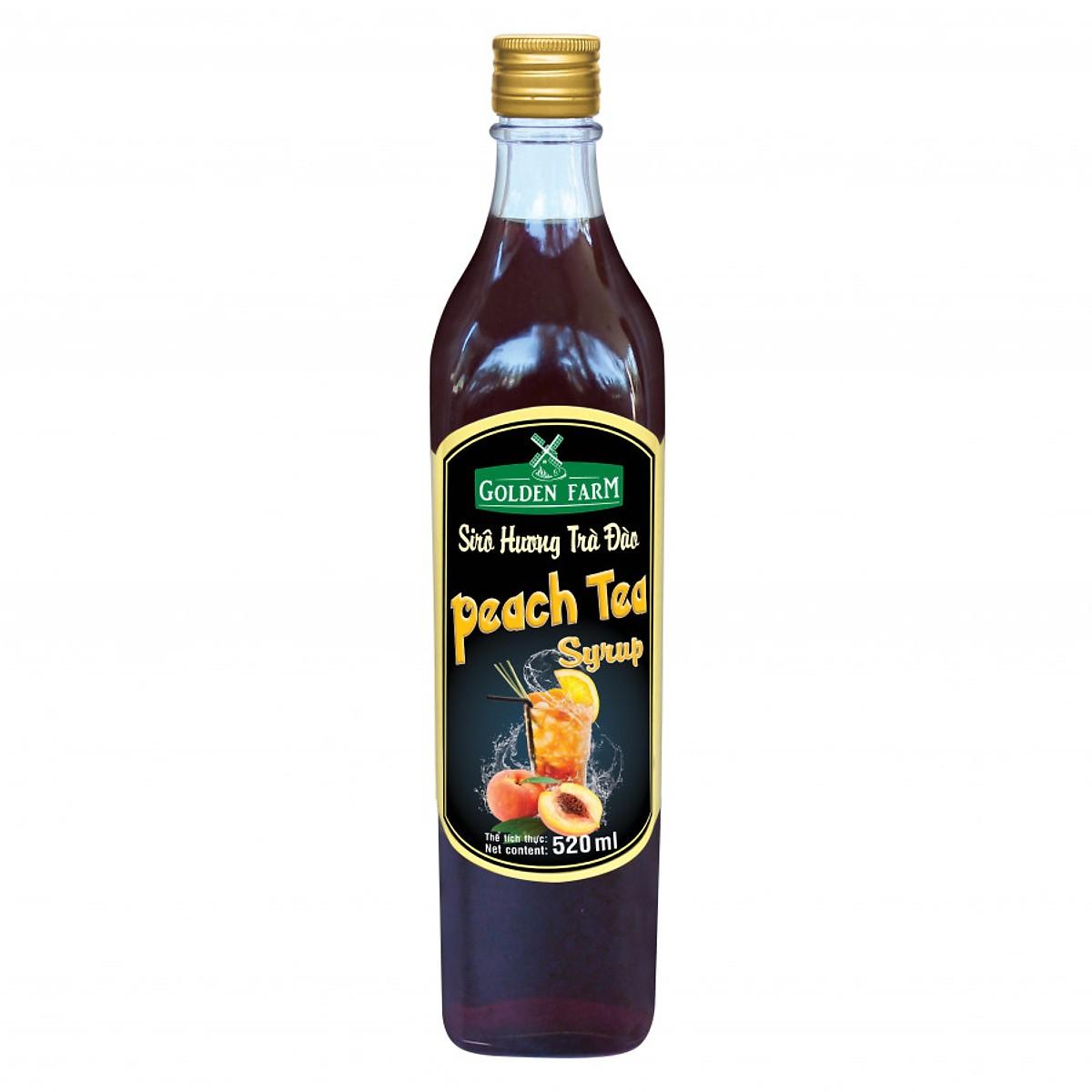 Siro Golden Farm hương trà đào Chai 520ml - Gia store