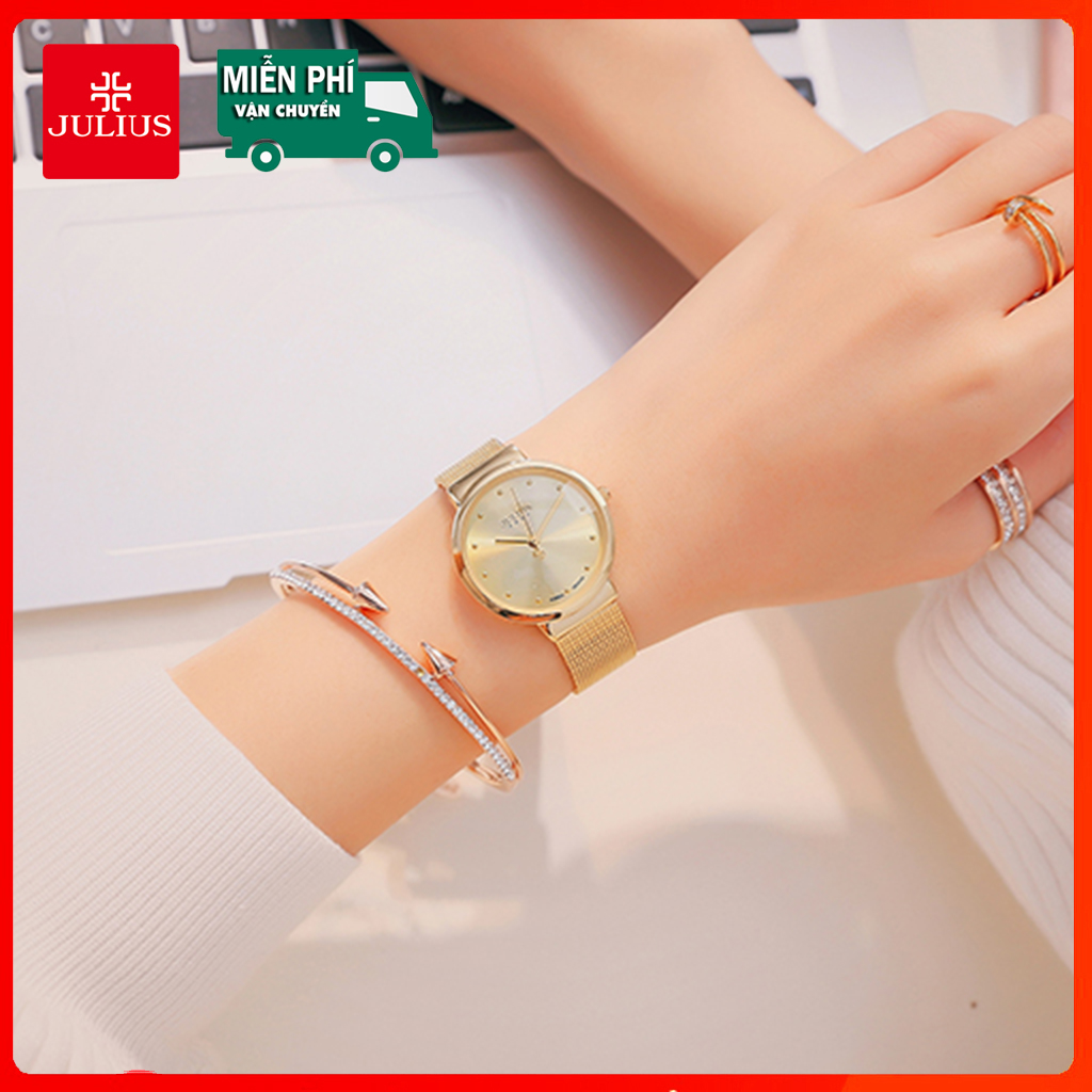 Đồng hồ nữ Julius Hàn Quốc JA-426 dây thép dạng mesh thời thượng - thanh lịch - Chọn màu