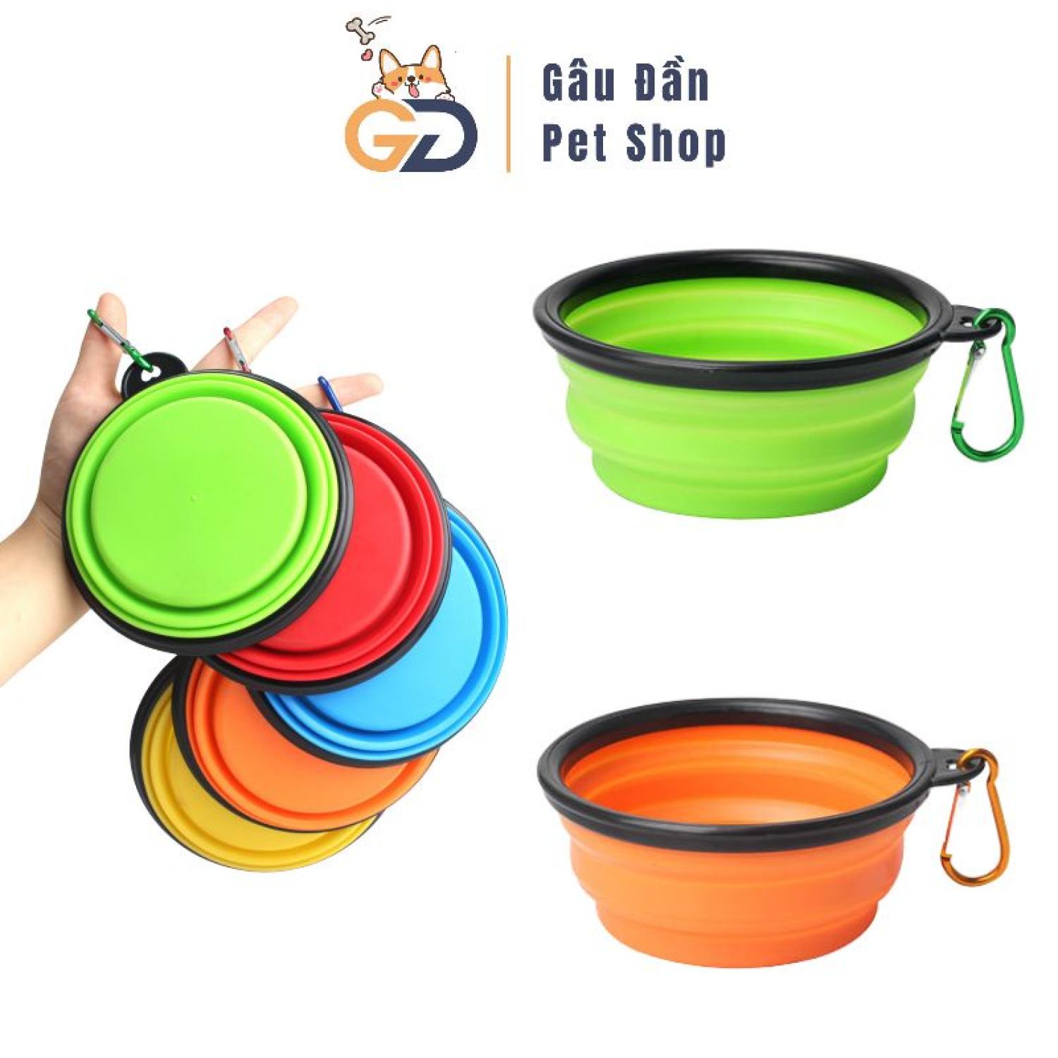 Bát ăn chó mèo - bát ăn cho chó mèo gấp gọn tiện lợi