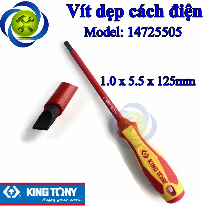 Vít dẹp cách điện kingtony 14725505 1.0 x 5.5 x 125mm