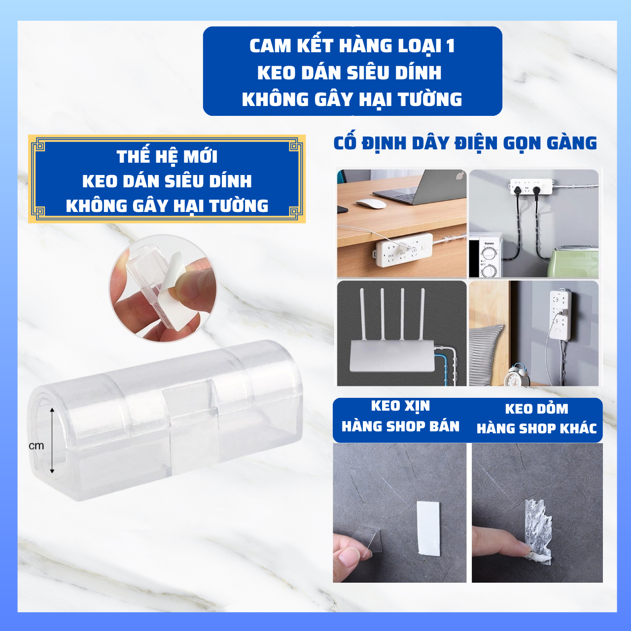 Nẹp Dây Điện,Nẹp Dây Mạng Dán Tường Siêu Dính Cố Định Dây Điện Gọn Gàng Ngăn Nắp Với Miếng Dán Keo Nano Thần Thánh