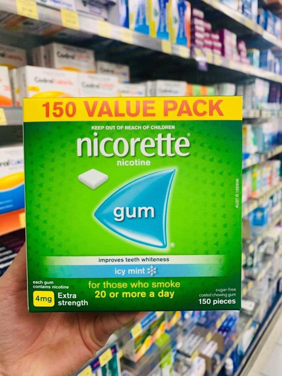 Kẹo Nicorette Gum 4mg extra strength 150 viên