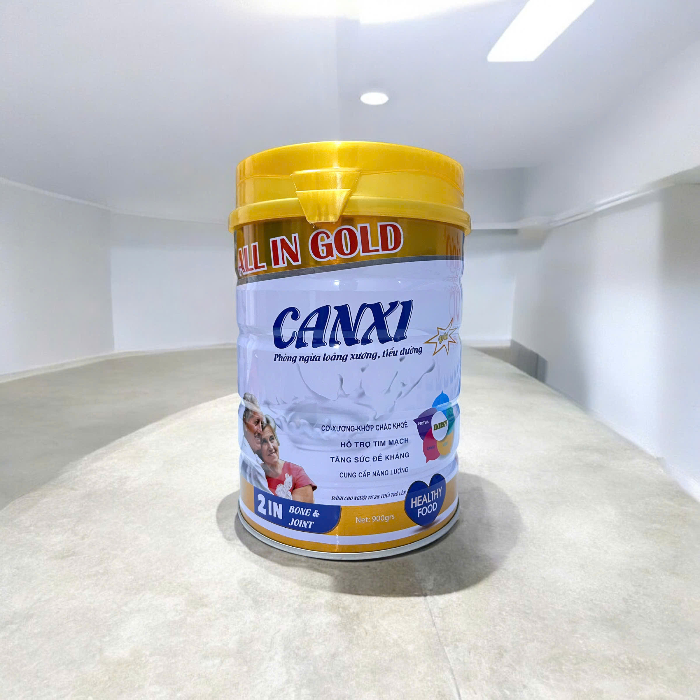 Sữa canxi all in gold cho người già ngăn ngừa loãng xương và tiểu đường lon 900g