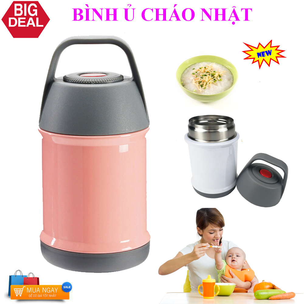 Bình Đựng Cháo Giữ Nhiệt, Bình Giữ Nhiệt Đựng Cháo, Hộp Đựng Cháo Giữ Nhiệt Cho Bé, Bình Ủ Cháo.[GIỮ NHIỆT CỰC TỐT] SỬ DỤNG TIỆN LỢI -GIỮ NHIỆT TỚI 8 GIỜ.TẶNG 01 KẸP ĐUỔI MUỖI CHO BÉ-MUA NGAY!