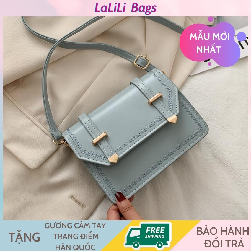 Túi xách nữ - TẶNG KÈM GƯƠNG CẦM TAY MINI - Túi đeo chéo LALILI BAGS Túi nữ thời trang da PU cao cấp phong cách Hàn Quốc