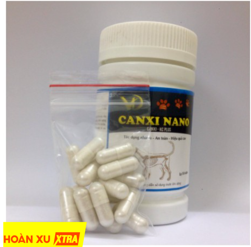 Canxi nano chó mèo cho chó bầu phục hồi bị hạ bàn tai cụp HỘP 150 VIÊN