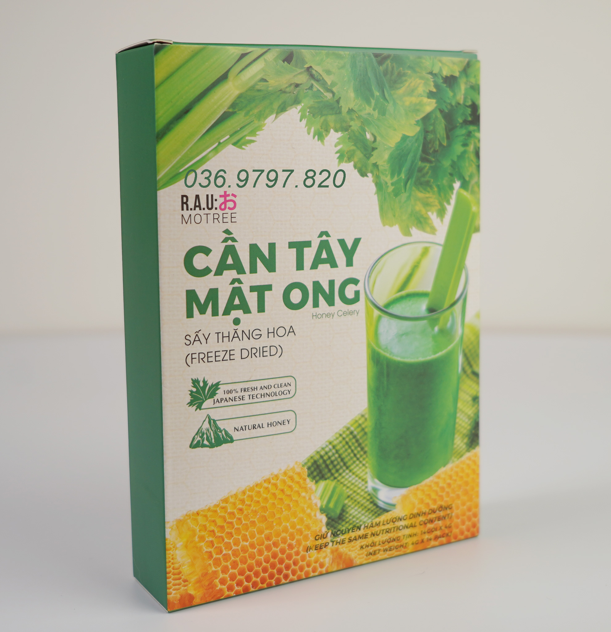 Bột cần tây mật ong Motree hỗ trợ giảm cân đẹp da - Hộp 14 gói