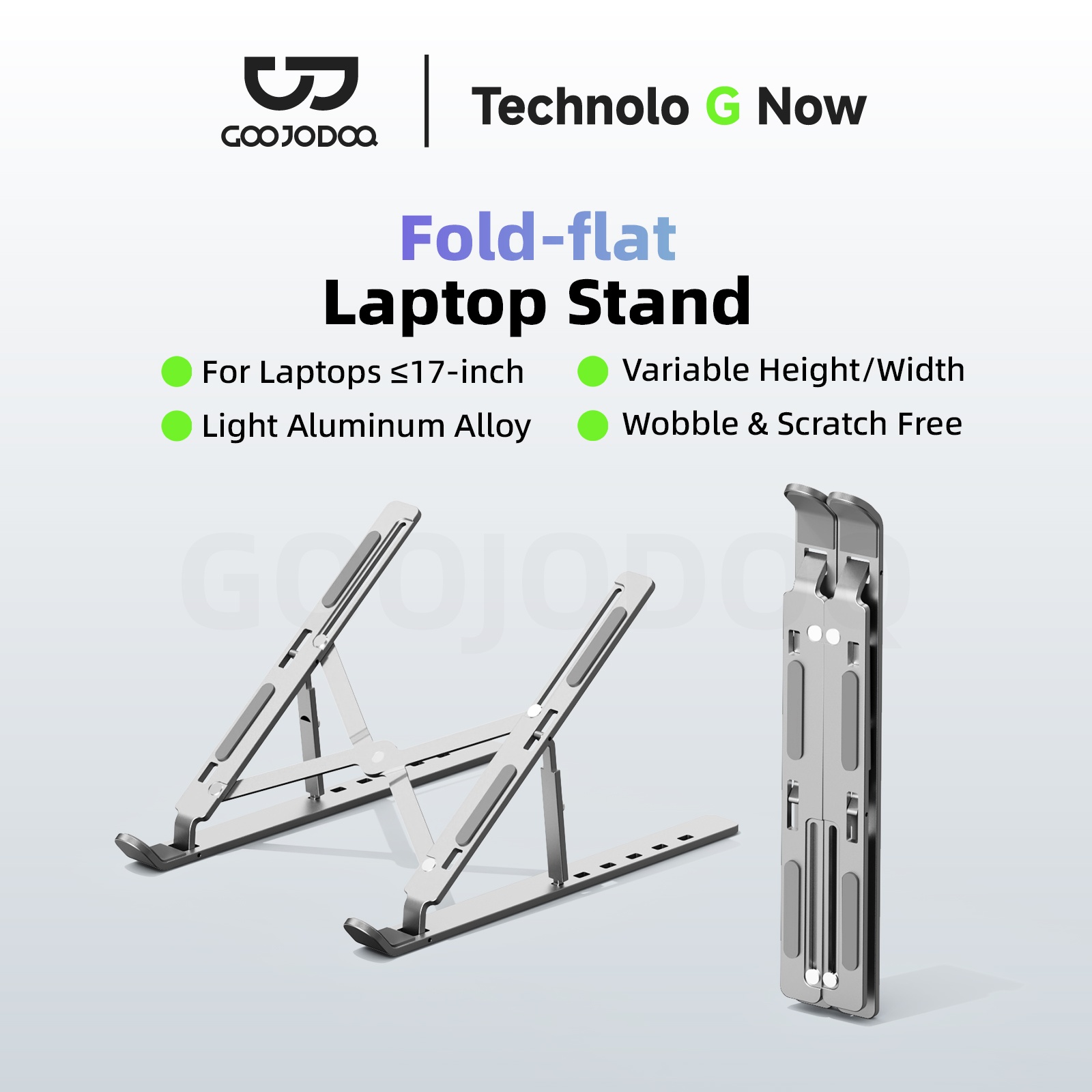 Giá đỡ Laptop GOOJODOQ có thể gập lại bằng nhôm 6 vị trí có thể điều chỉnh chiều cao cho Macbook Pro Huawei HP Samsung