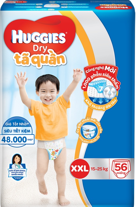 Tã quần huggies size xxl – 56 miếng mẫu mới
