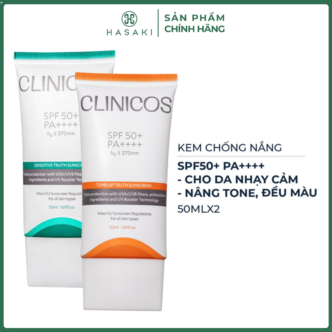 [Mua 1 Tặng 1] Kem Chống Nắng Clinicos Truth Sunscreen SPF50+ PA++++ 50ml Hasaki Sản Phẩm Chính Hãng