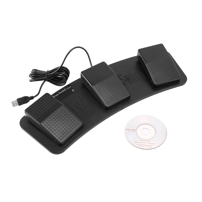 Fs3-p usb triple foot switch pedal control keyboard mouse pc game plastic
