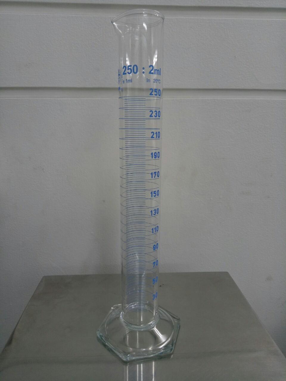 Ống đong thủy tinh vạch xanh 250ml SIMAX