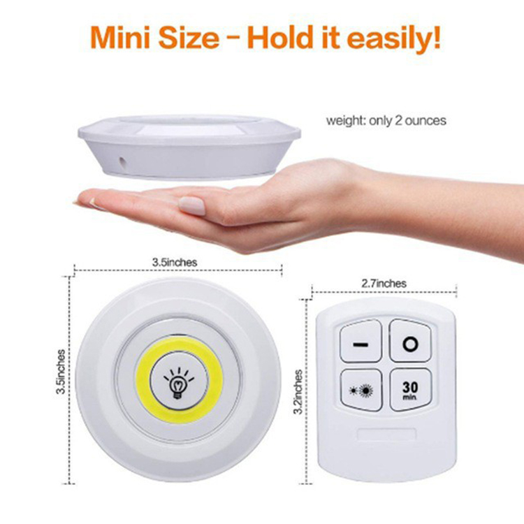Bộ 3 bóng mini Điều khiển từ xa ] Đèn led dán tường thông minh điều khiển từ xa, treo cầu thang, đèn phòng ngủ, đèn gắn tủ trang trí