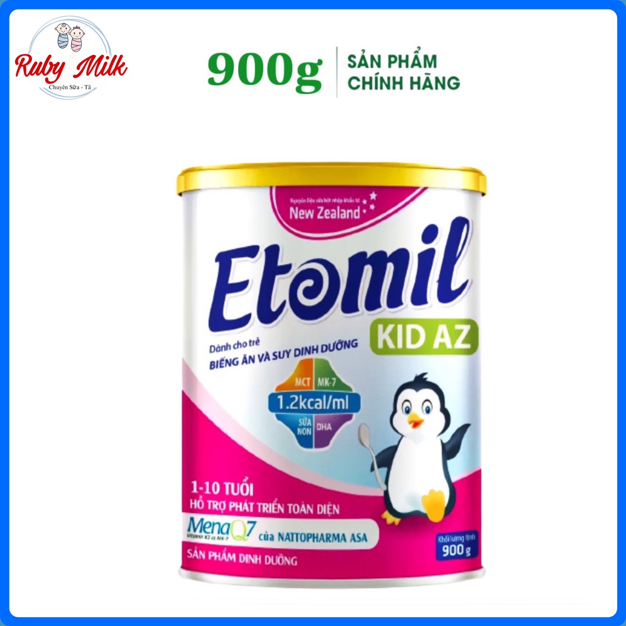 Date 4.2025 Sữa bột Etomil KID AZ Lon 900g Cho bé 1 đến 10 tuổi