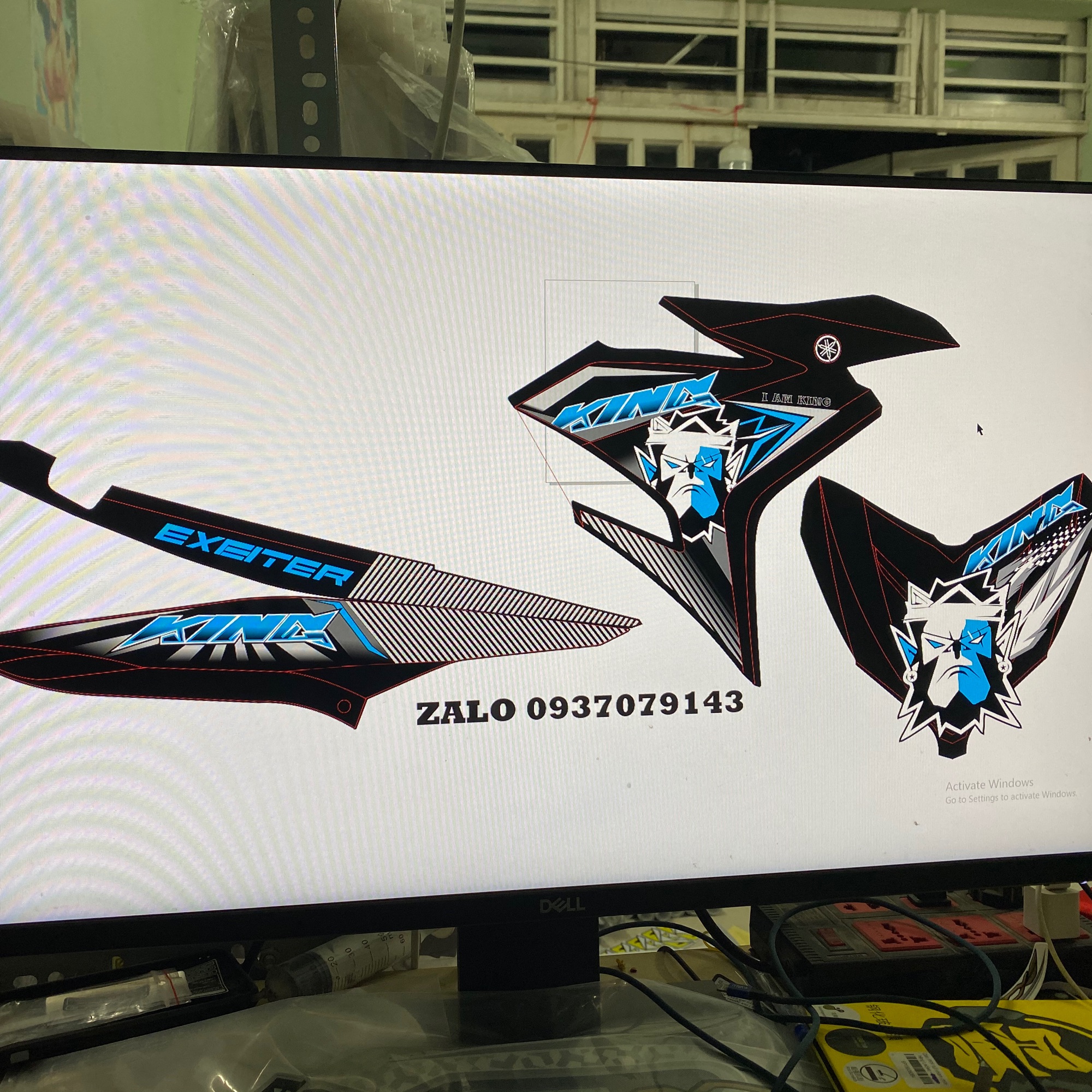 [ QUÍ KHÁCH VUI LÒNG MANG TEM RA TIỆM CHO THỢ DÁN] TEM RỜI exciter 150 King Drag xanh đen