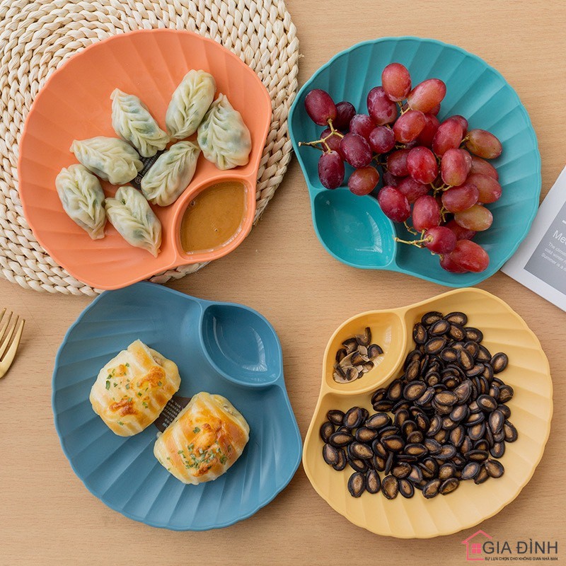[TIỆN LỢI] SÉT 4 ĐĨA ĐỰNG THỨC ĂN VẶT SANG CHẢNH HÌNH SÒ XỊN XÒ - ĐĨA ĐỰNG THỨC
