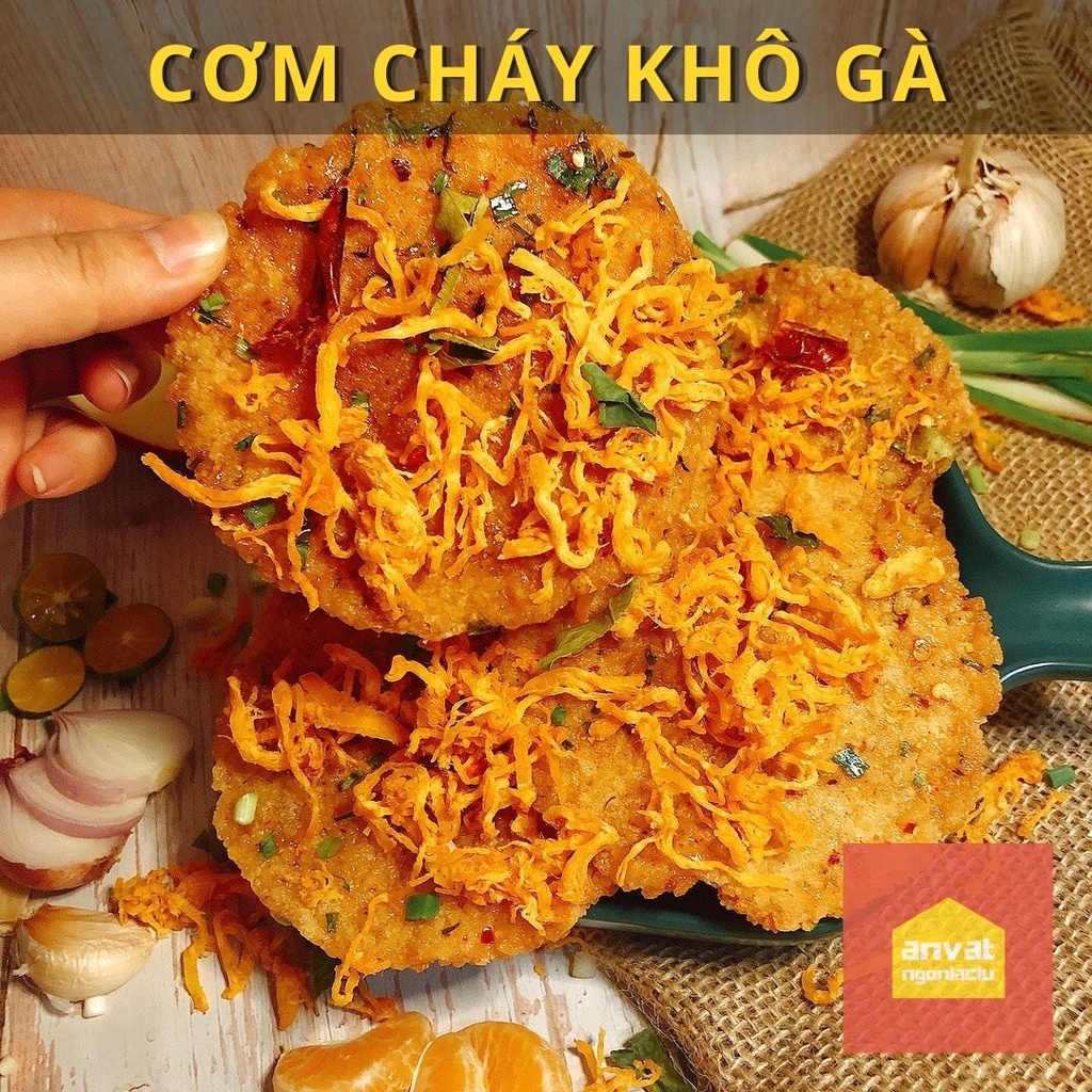 500g cơm cháy khô gà ngon giòn đặc biệt - ăn vặt ngon lăc lư