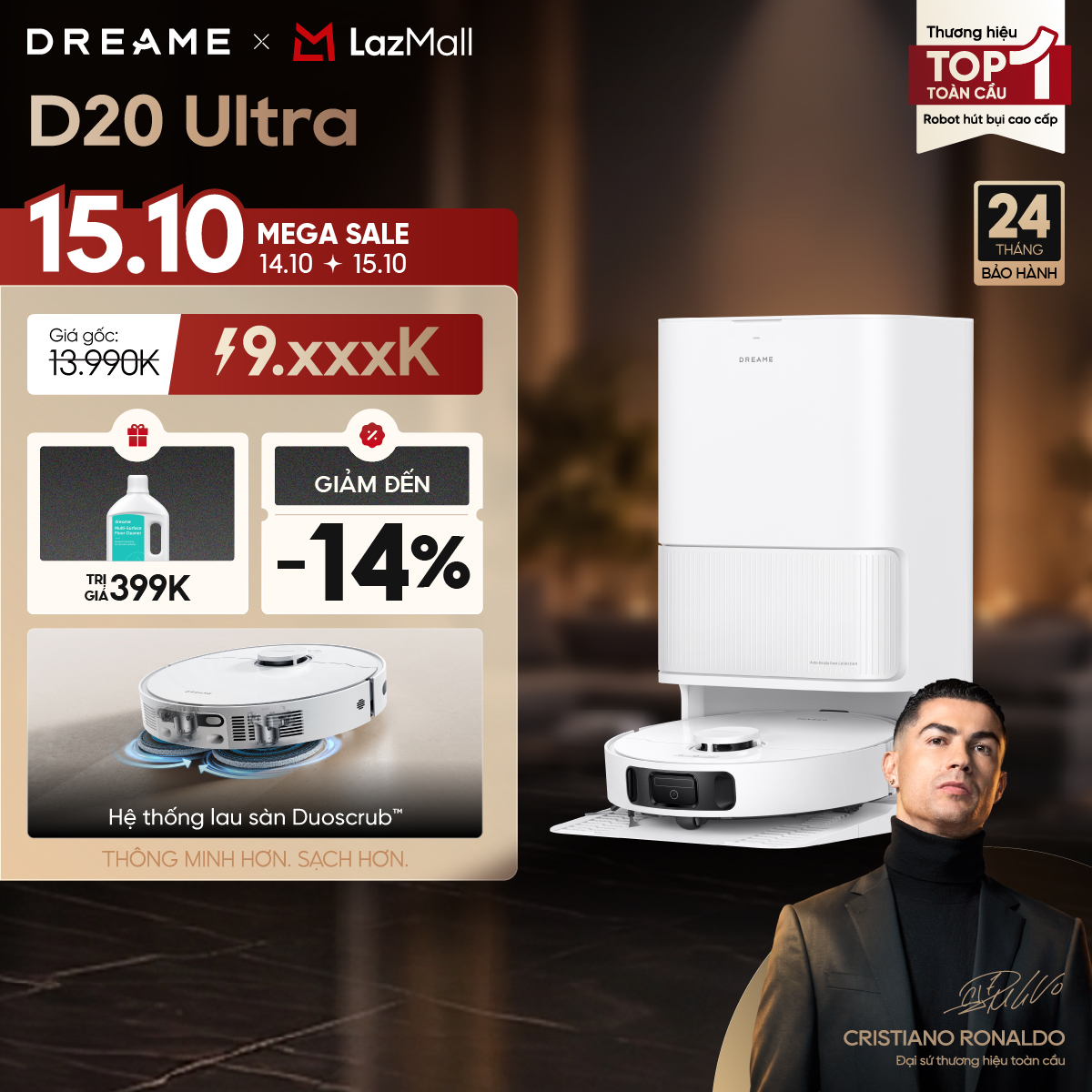 Dreame D20 Ultra Floor Cleaning Robot - International Version - 24 Month Warranty