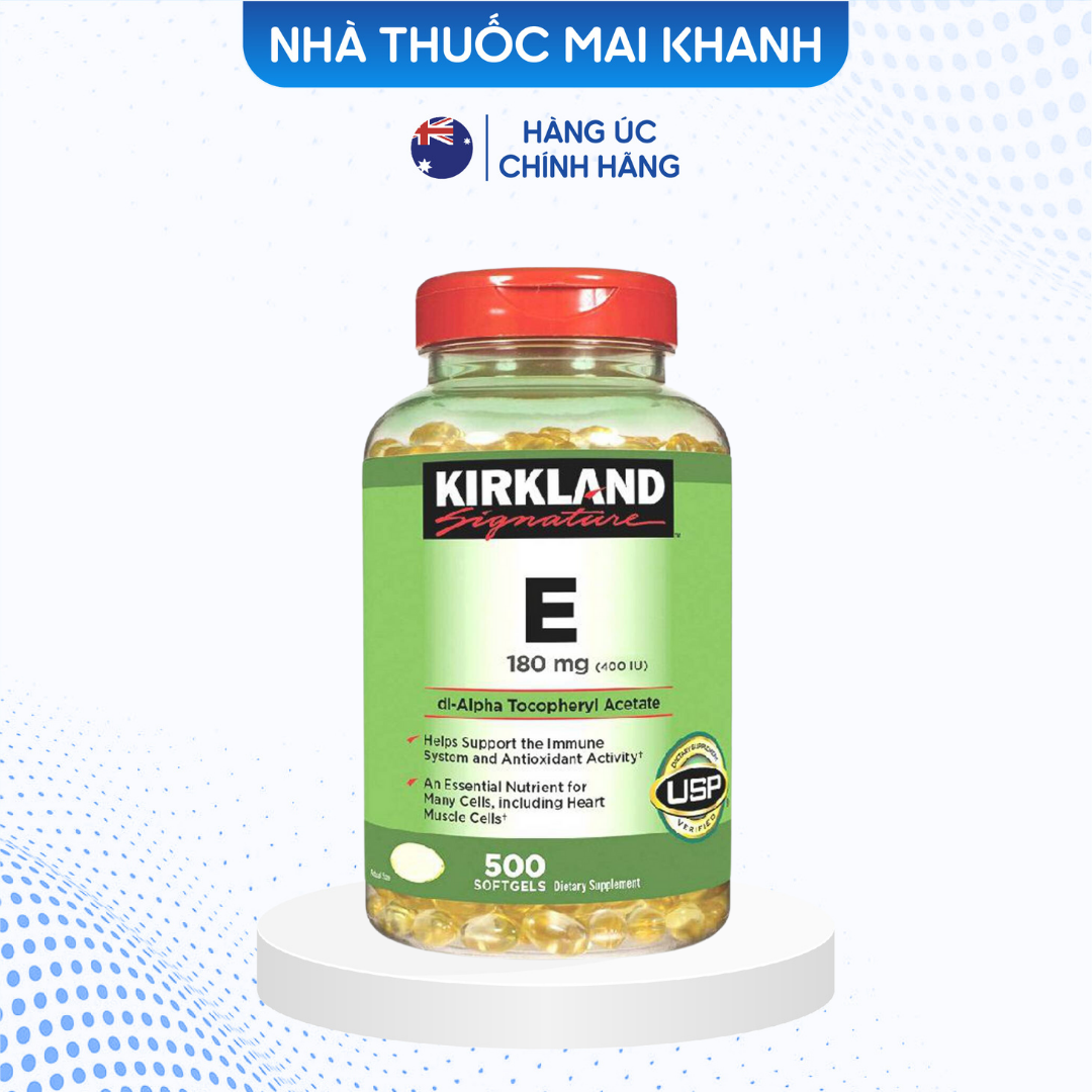 Viên Uống Vitamin E Kirkland Signature Vitamin E 400 IU 500 Viên