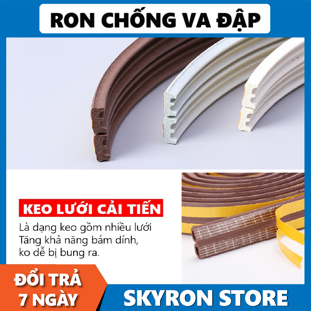 Gioăng chống côn trùng Ron chặn khe hở khung cửa chống gió lùa cách âm, chống va đập, phù hợp mọi loại cửa