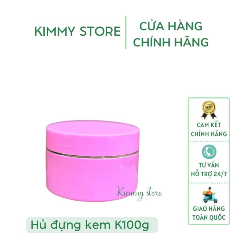 Lẻ hủ nhựa đựng kem 100g màu hồng