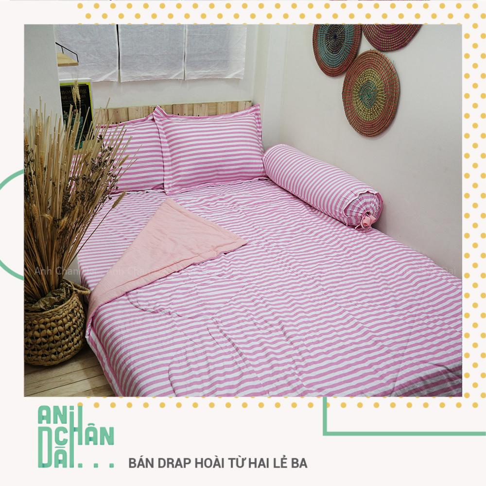 Bộ ga gối cotton đũi hàn quốc - acd 009