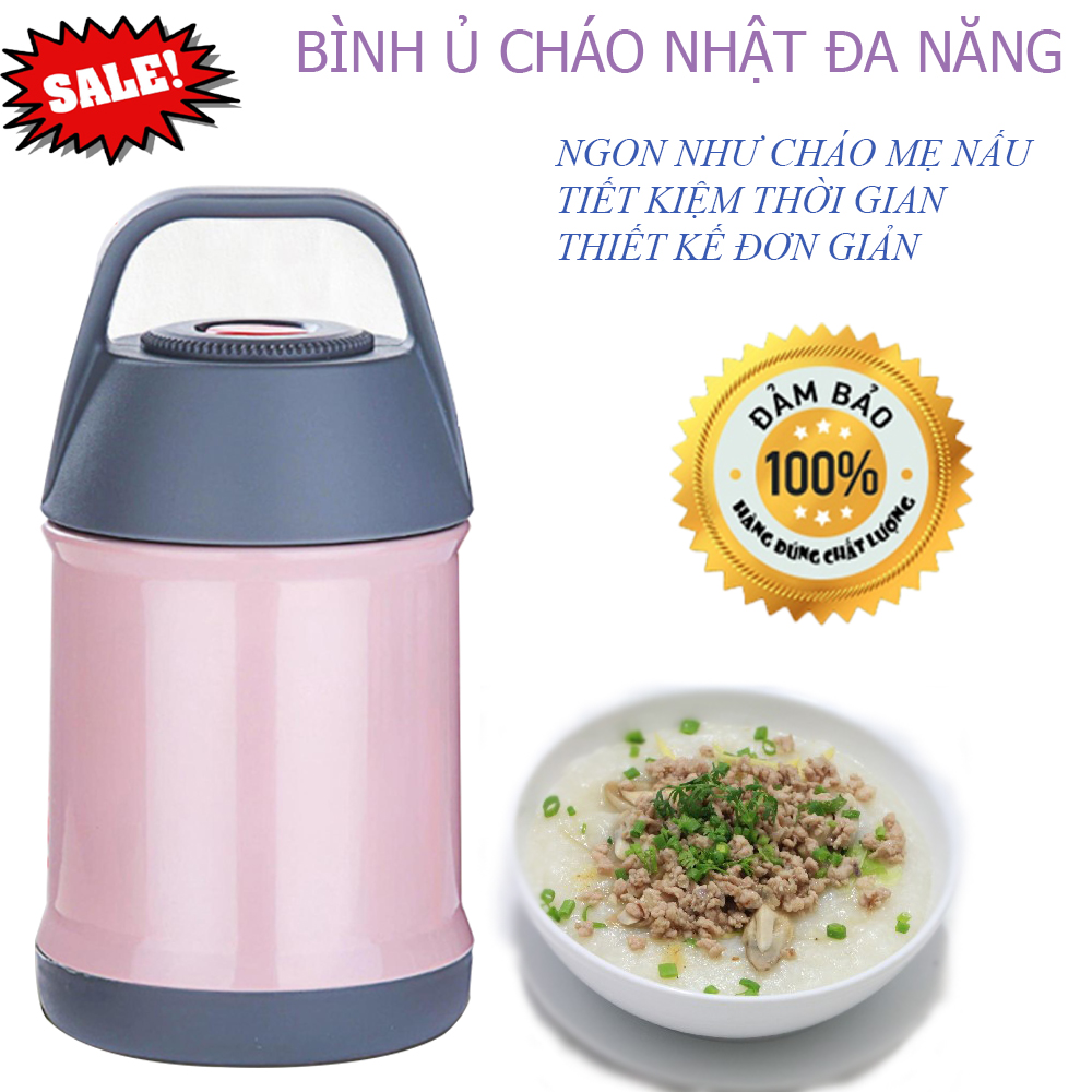 Bình Ủ Cháo Cho Bé, Bình Ủ Cháo Giữ Nhiệt ,Ủ Cháo Nhật. Không Cần Nấu, Cách Ủ Hâm Cháo Giữ Nhiệt Cho Bé Thế Hệ Mới Làm Từ Inox 304 Không Rỉ, Cách Nhiệt Tốt Giữ Nhiệt Lâu, An Toàn - Dễ Vệ Sinh.