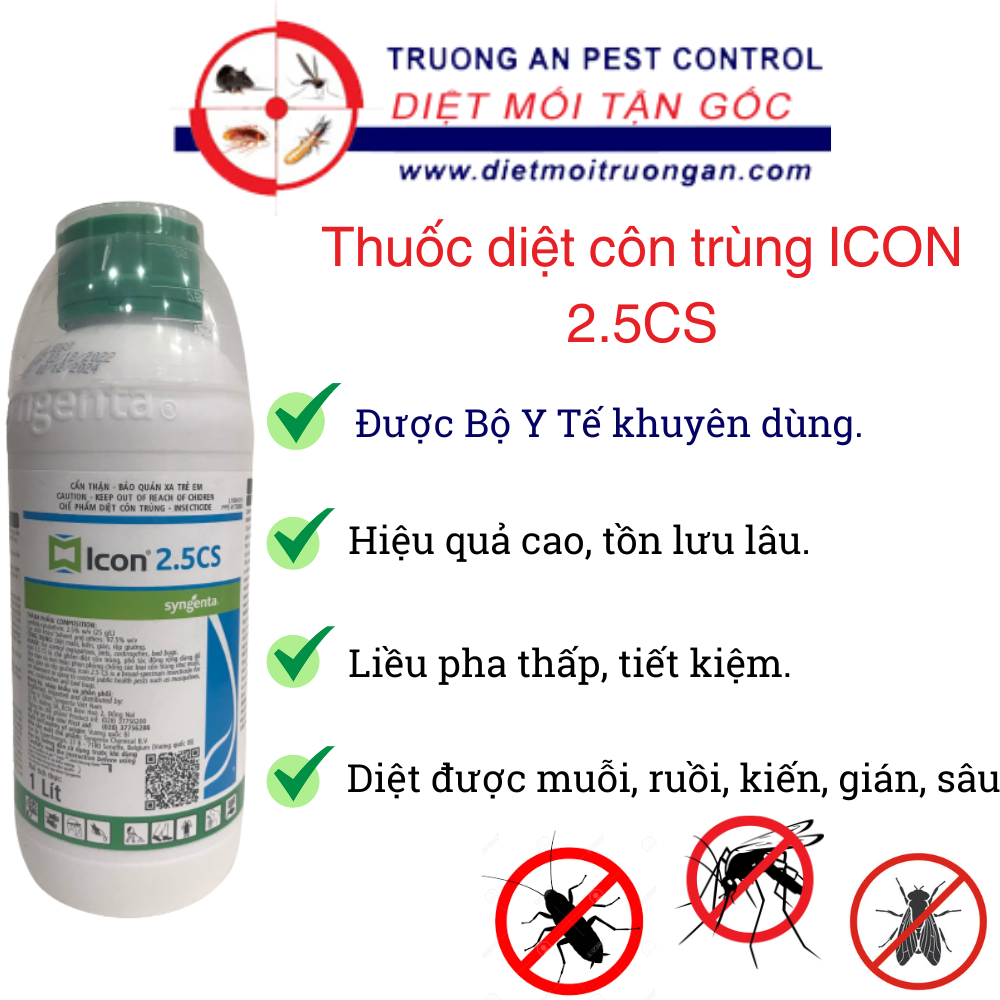 Thuốc diệt côn trùng icon 2.5 cs , chai 1 lít, sản xuất tại vương quốc bỉ