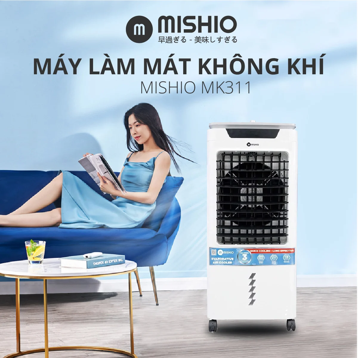 Thanh lý trưng bày - Quạt Làm Lạnh Không Khí 75w kèm 2 viên đá làm lạnh