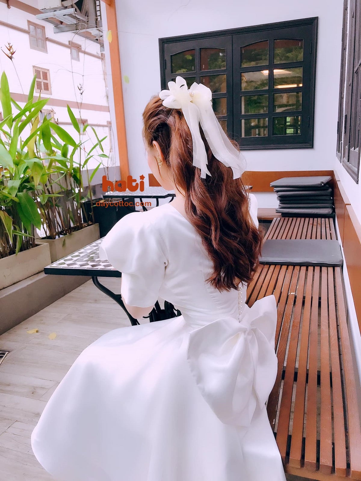 [HCM]Kẹp tóc nơ voan đính hạt kiểu cô dâu mã C6 - Kẹp tóc Handmade HATI