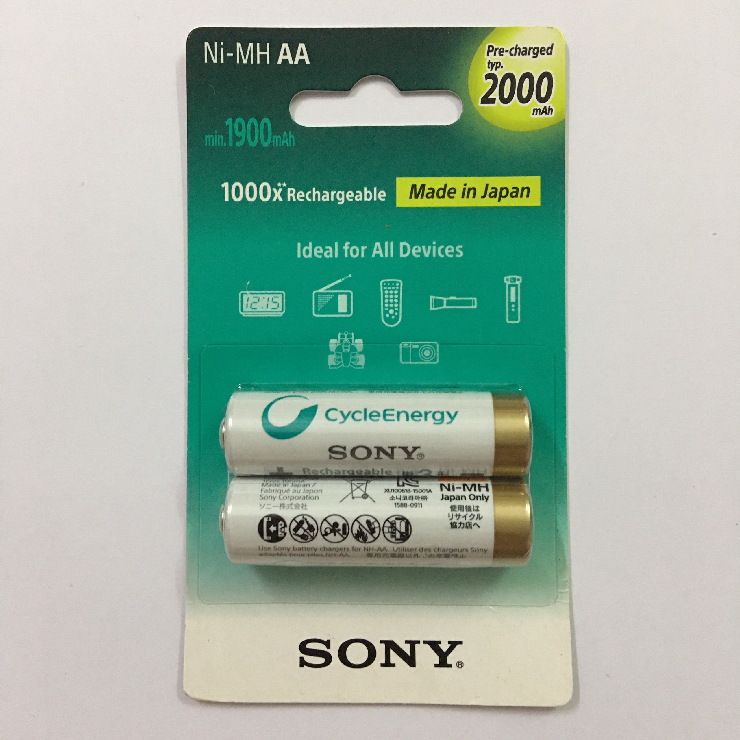 Pin Sạc AA Sony 2.000 mAh Chính Hãng Vỉ 2 Viên Made in Japan
