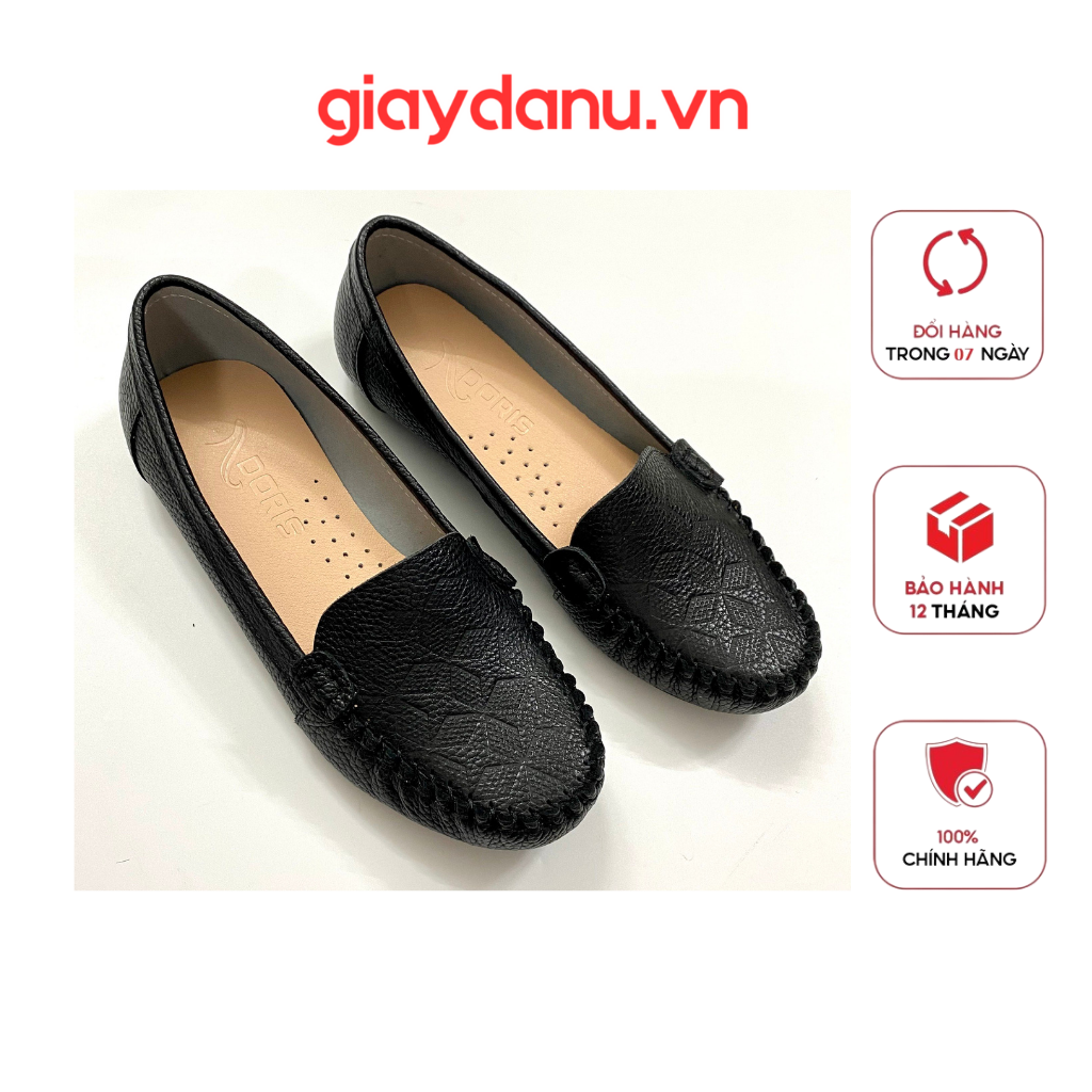 Giày mọi ngôi sao đế bệt da thật 3cm dr013 - size chuẩn- có bảo hành