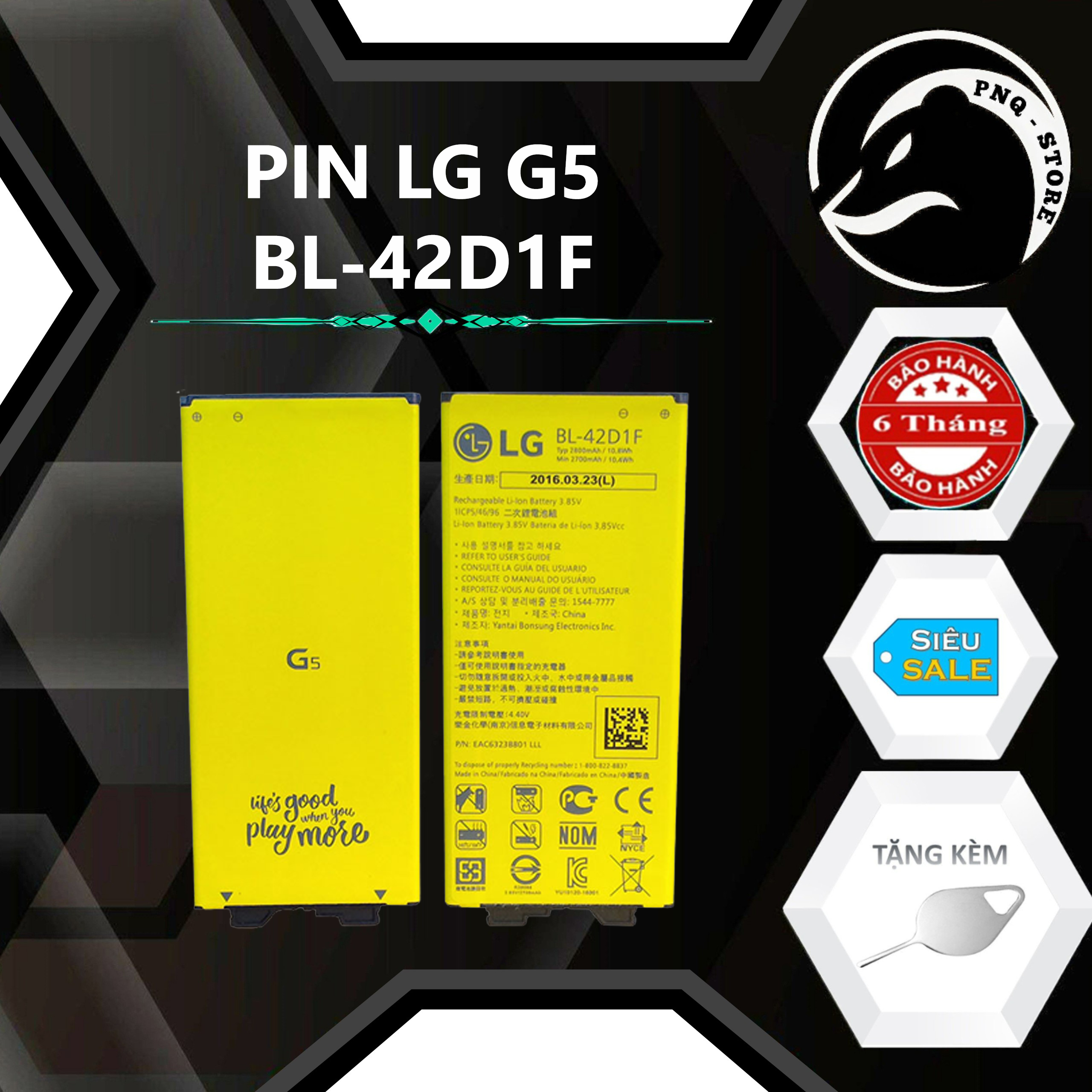 Pin lg g5 2800mah nguyên seal -bh 06 tháng