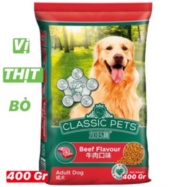 Thức ăn cho chó lớn classic adult vị thịt bò 400gr