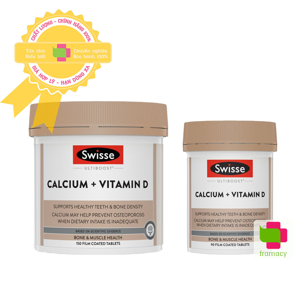 Viên uống Swisse Ultiboost Calcium & Vitamin D, Úcbổ sung canxi hữu cơ