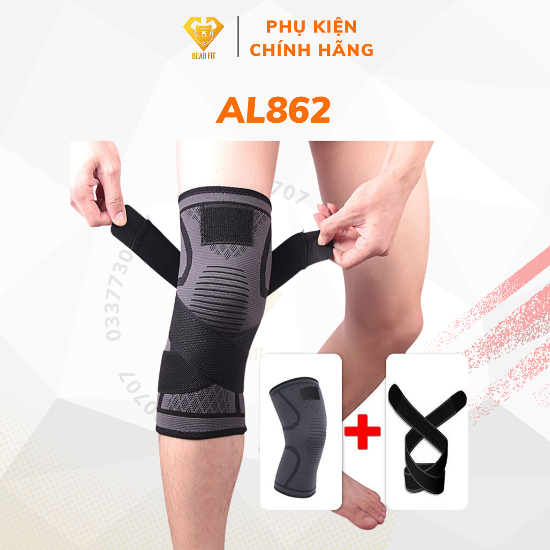 Băng đầu gối có dây - Băng Bảo Vệ Đầu Gối Tập GYM Cao Cấp AL862