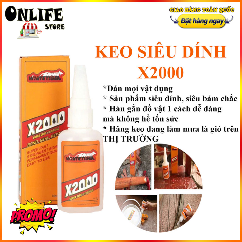 Keo dán white tiger, keo x2000, keo x2000 thái lan chính hãng, keo silicon chống nước, keo dinh da nang x2000, keo siêu dính dán được mọi vật liệu Keo dán gỗ, thủy tinh, kim loại, sắt, gốm sứ, nhựa