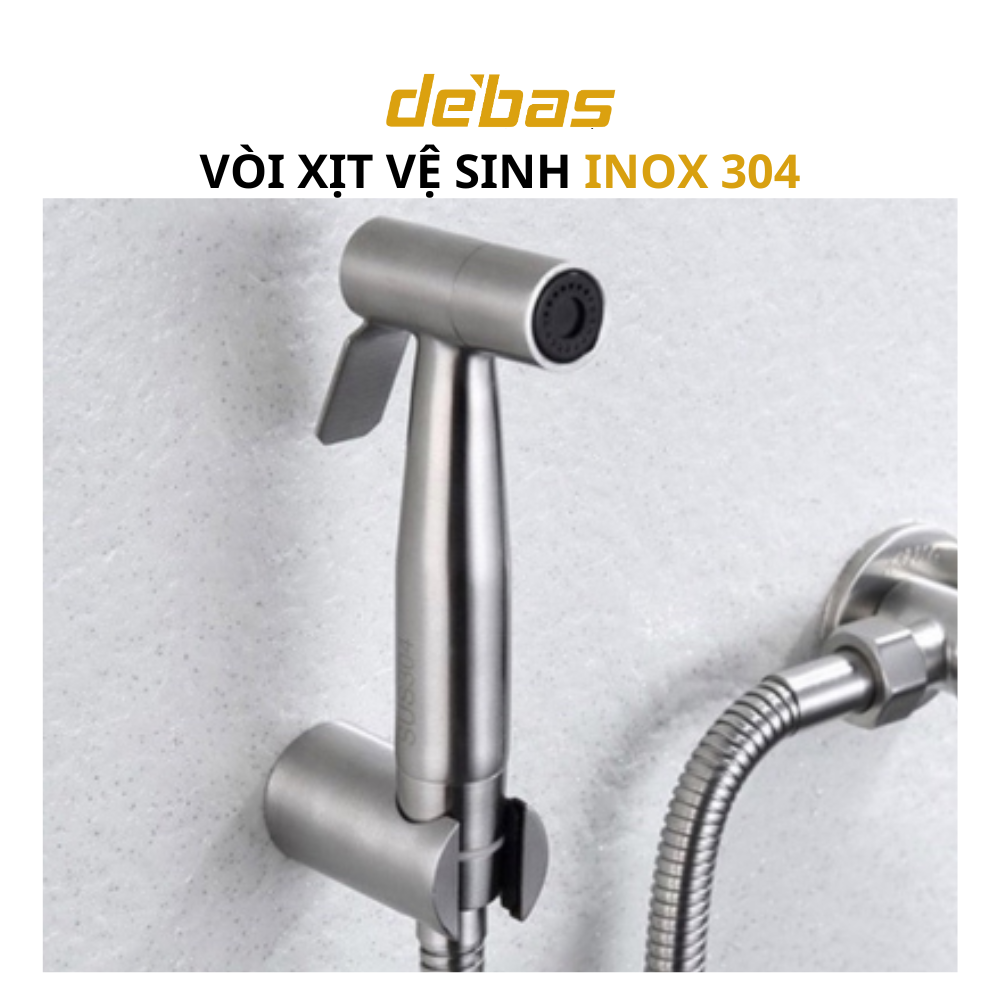 Bộ vòi xịt vệ sinh inox 304 cao cấp debas sus304