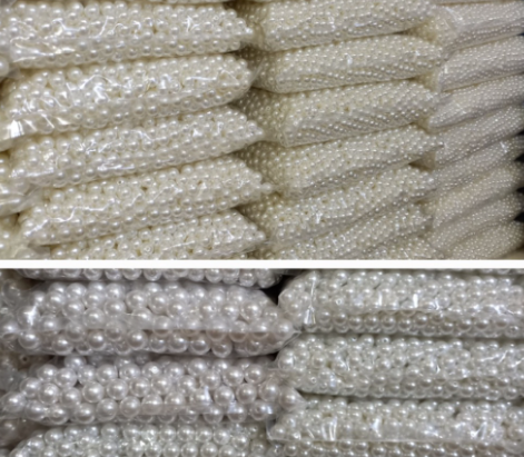 50gam hạt cườm, hạt bẹt, hạt châu nhựa màu trắng và kem size 3-4-5-6-8-10-12-14-16-18-20mm