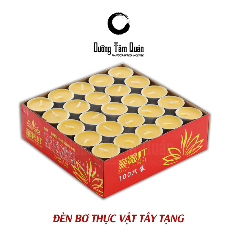 100 viên loại 4 giờ nến bơ đèn bơ tây tạng cúng phật không khói không mùi không paraffin tạp chất