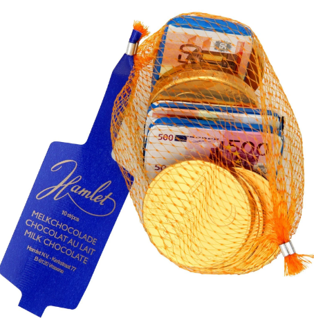 Kẹo Socola đồng tiền Hamlet Milk Chocolate Euro Coins & Banknotes 100g