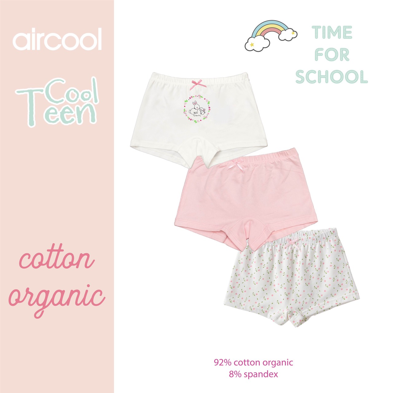 Set 3 quần chip đùi cool teen aircool cho bé. ha1099