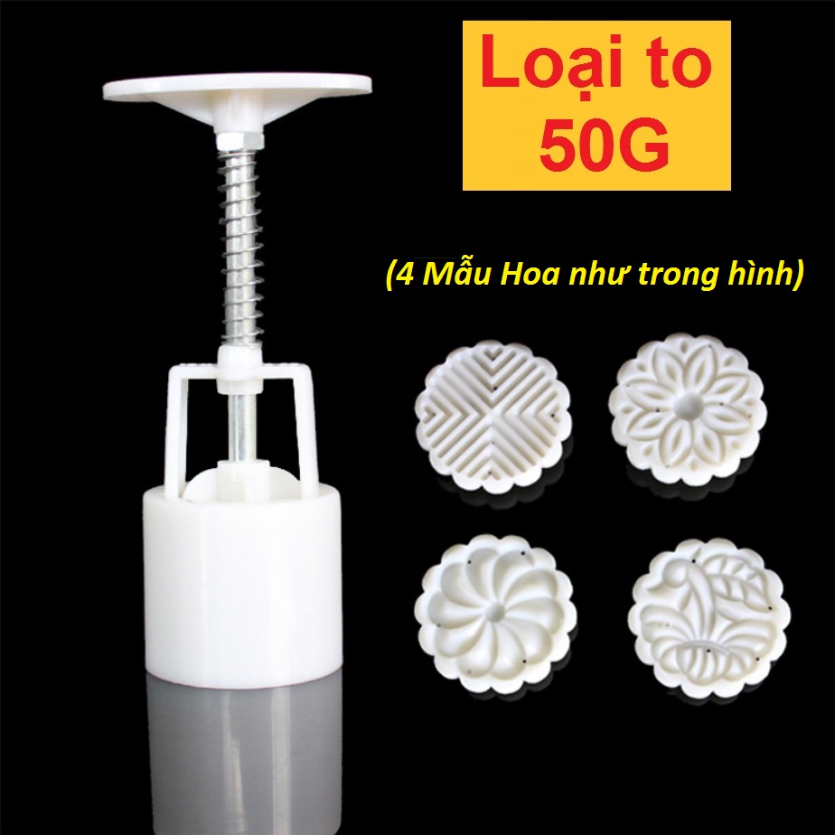 Khuôn bánh trung thu 50gr 4 mặt tròn, dụng cụ tạo làm bánh Trung Thu Mã 289